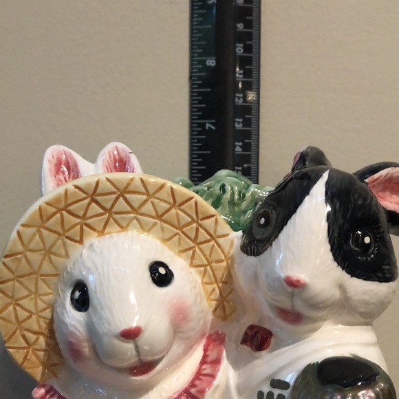 Fitz & Floyd Bunny Rabbit Ceramic Vase Omnibus Collection- Vintage-Spring Easter - Picture 8 of 15